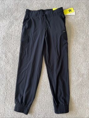 Girls’ Black Elastic Cuff Cargo Pants